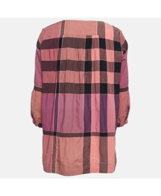 Women's Brit Pink Checked Cotton Tunic
