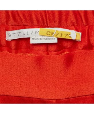 Women's Red Satin Straight Leg Trousers