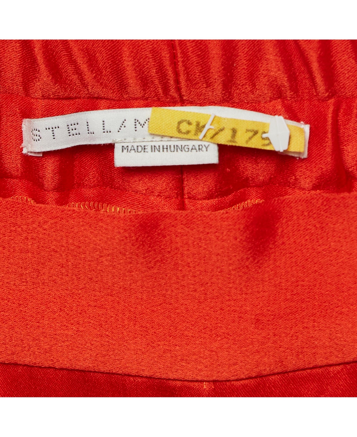 Pre-Owned Stella Mccartney Women's Red Satin Straight Leg Trousers