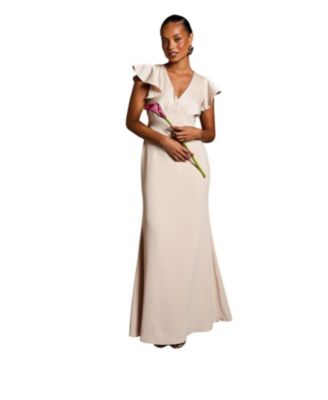 Petite V-Neck Maxi Bridesmaid Dress