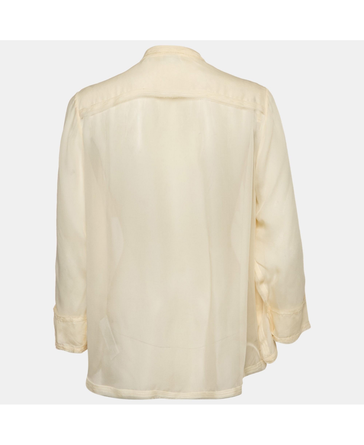 Pre-Owned Burberry Women's Beige Silk Raw Edge Detail Shirt