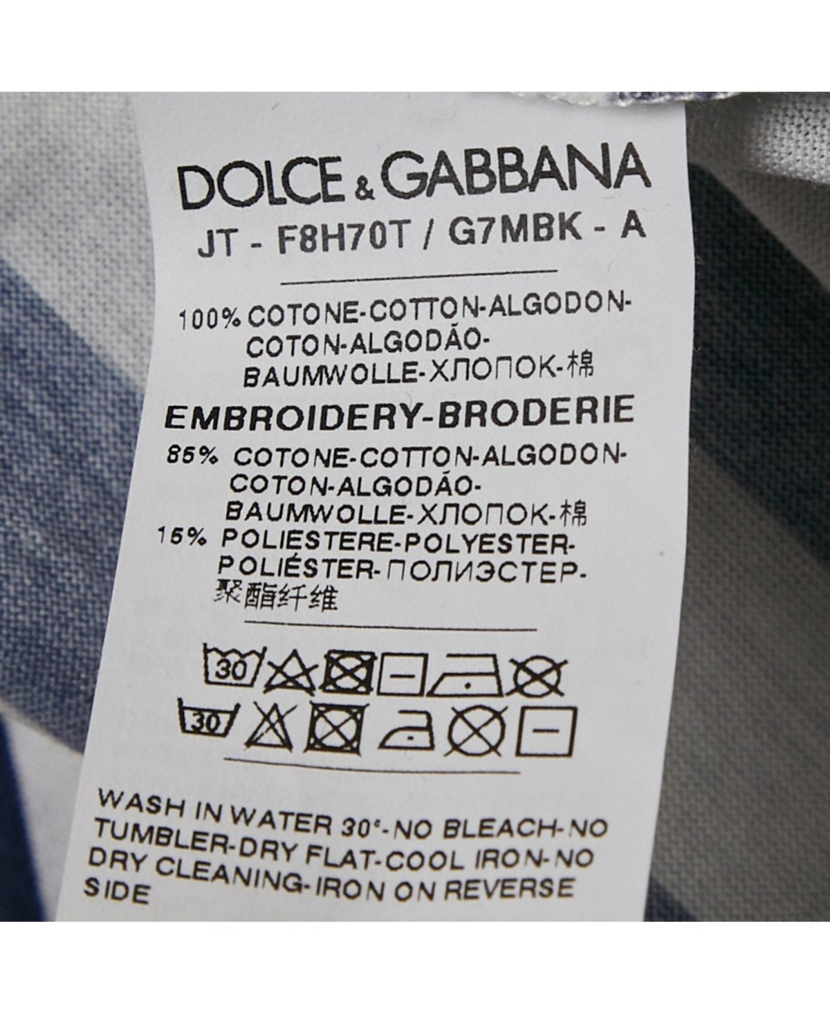 Pre-Owned Dolce & Gabbana Men's Blue/white Striped Jersey Sleeveless T-Shirt