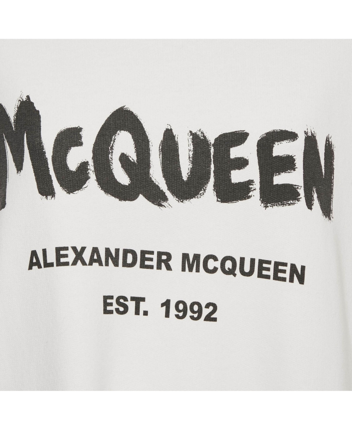 Pre-Owned Alexander Mcqueen Women's White Logo Print Cotton Sweatshirt