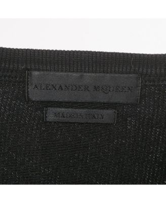 Women's Black Embroidered Cotton Crewneck Sweatshirt