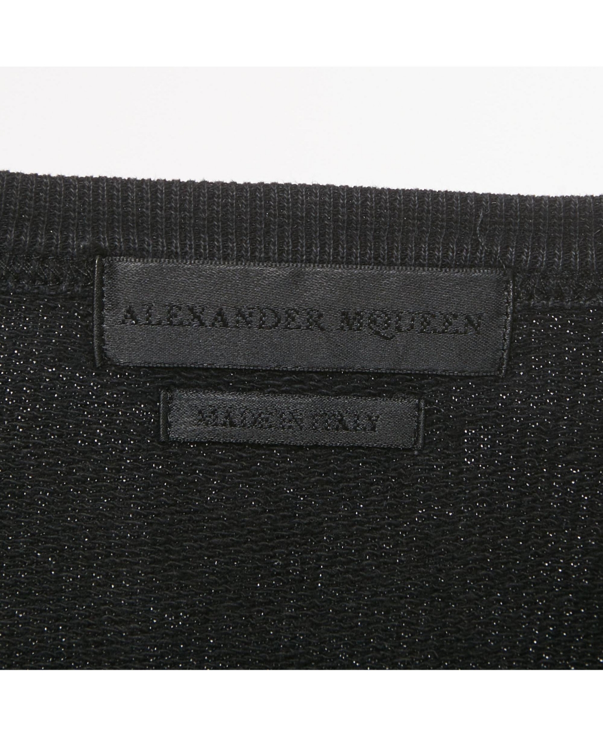 Pre-Owned Alexander Mcqueen Women's Black Embroidered Cotton Crewneck Sweatshirt