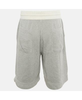 Men's Grey Cotton Rib Knit Shorts