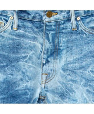 Men's Indigo Acid Washed Denim Slim Fit Selvedge Jeans