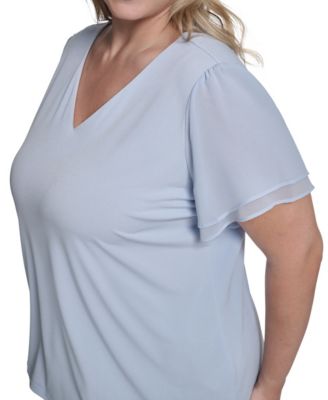 Plus Size V-Neck Pull-On Top
