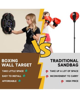 Music Boxing Machine with 9 Speeds & Bluetooth, LED Punch Tracker for Family Fitness