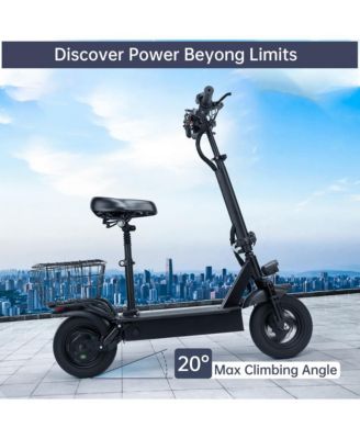 10-Inch Adult Foldable Electric Scooter with Dual Brakes & Auto Power-Off, 48V Motor for 20MPH & 25-Mile Range