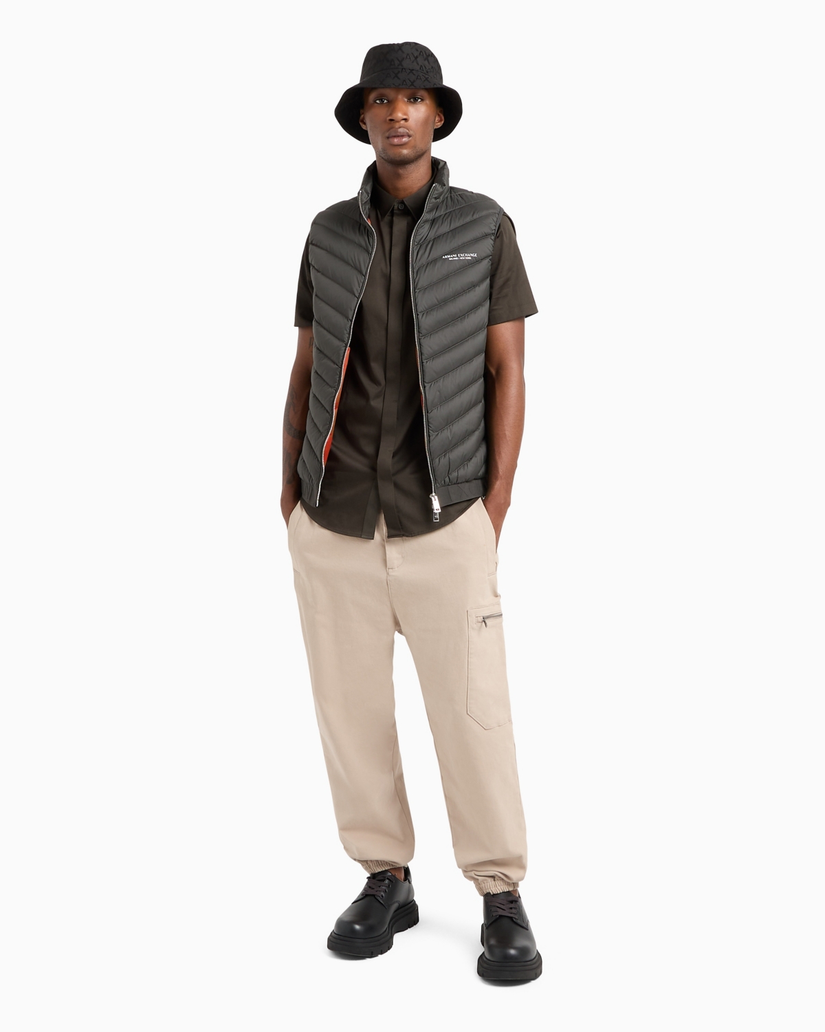 A|X Armani Exchange Men's Packable Zip-Front Puffer Vest
