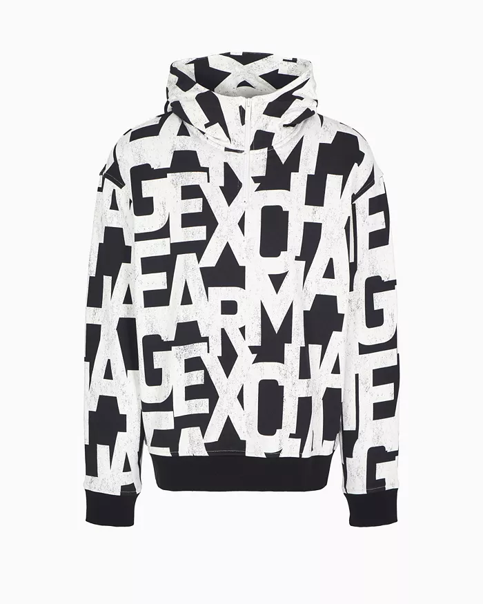 Men's Long Sleeve Logo Print Hoodie - thumbnail 3