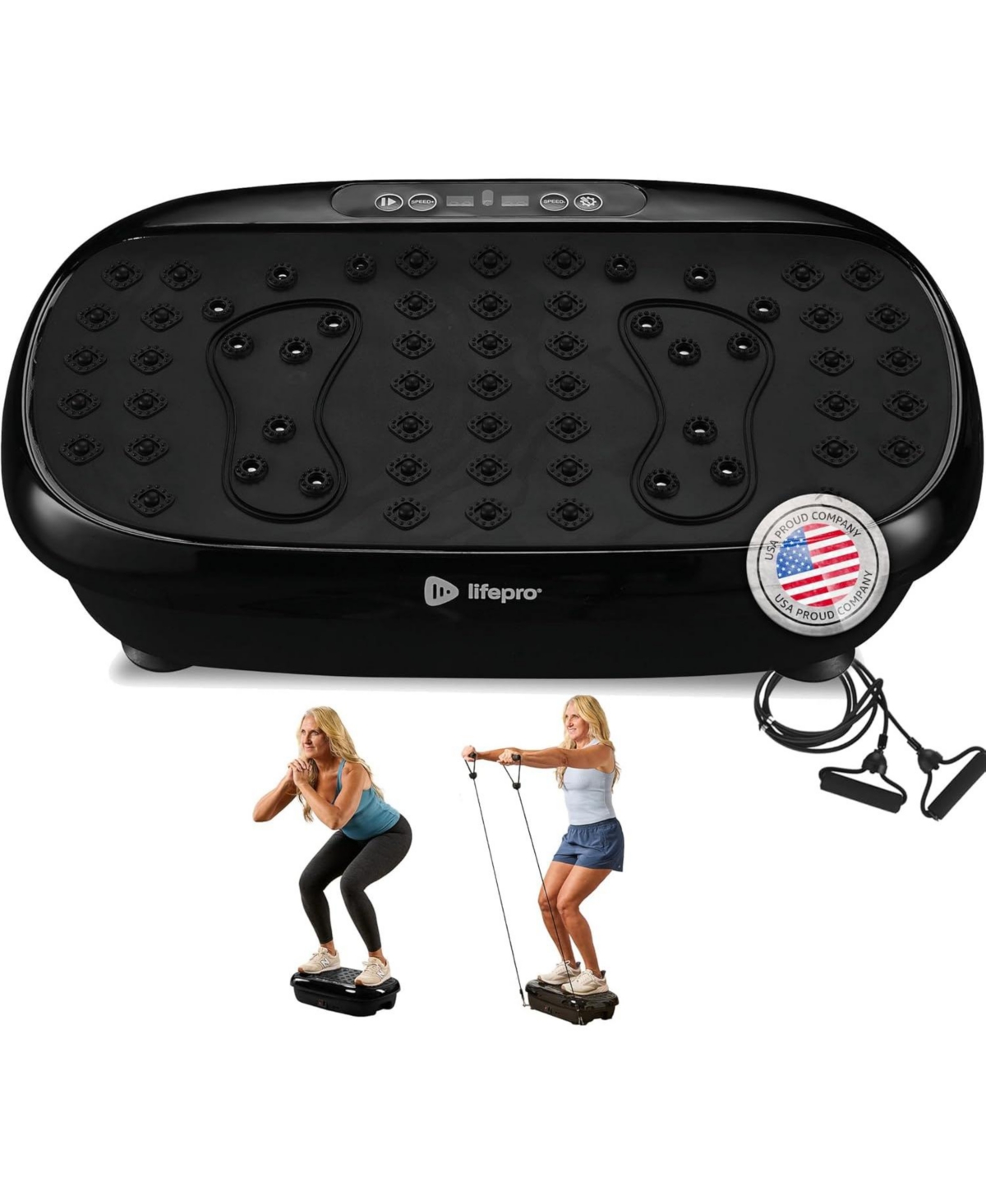 LifePro Compact Vibration Plate with Acupressure Nodes – Full Body Exercise for Lymphatic Drainage & Pain Relief