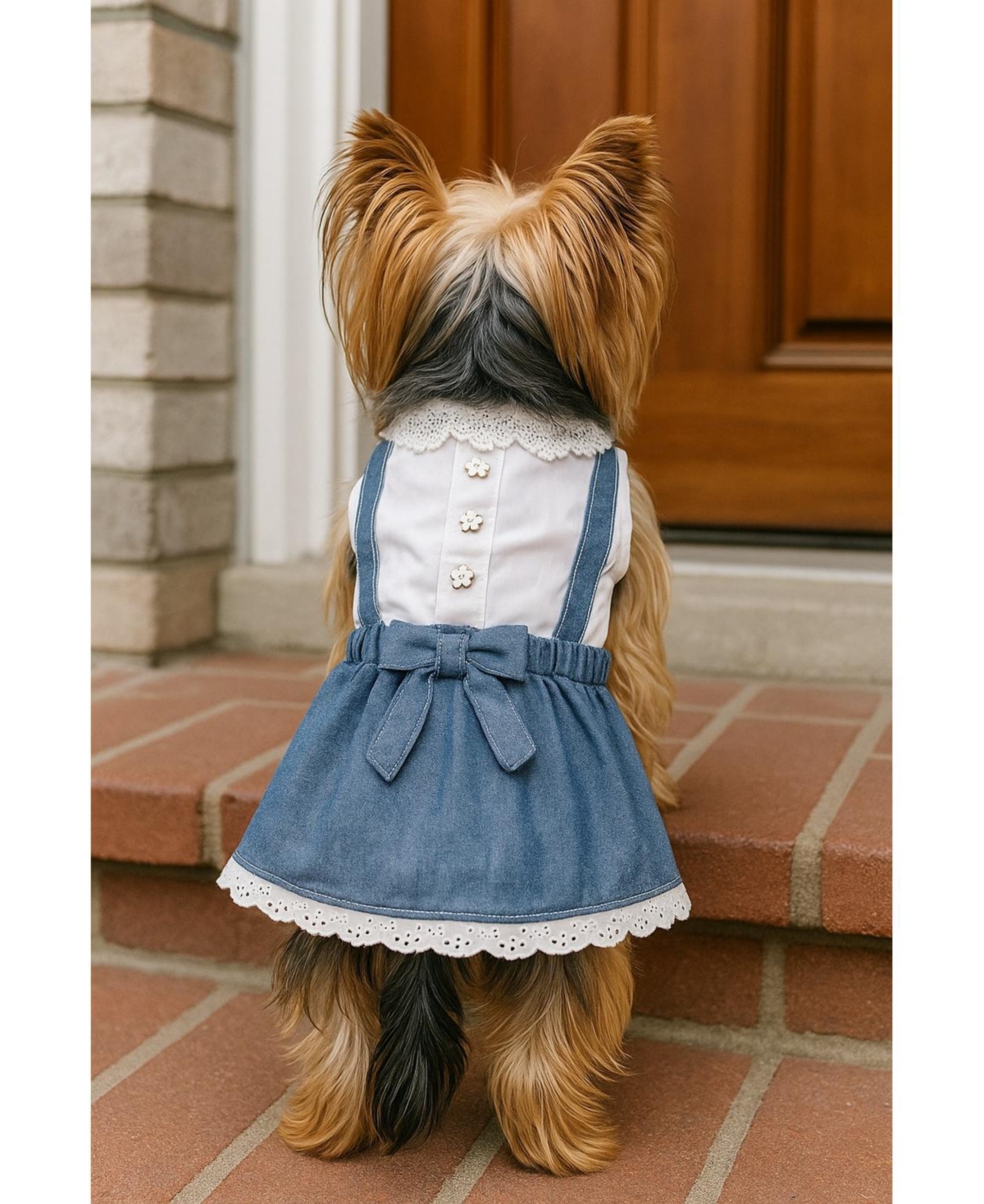 Parisian Pet Dress Chambray Overall