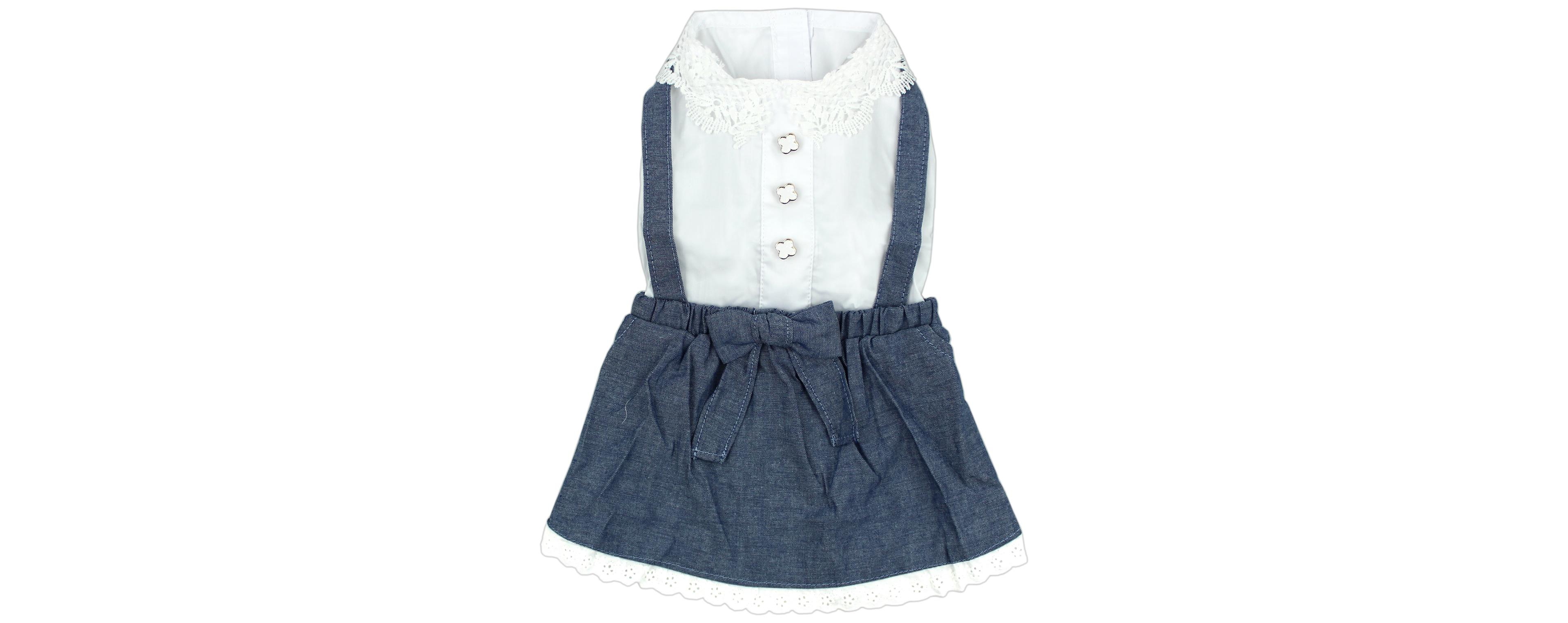 Parisian Pet Dress Chambray Overall