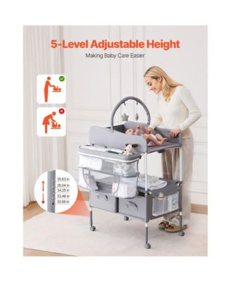 Foldable Baby Diaper Changing Station with Storage Drawers