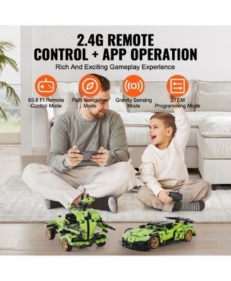 STEM Building Toys, 2-in-1 461PCS RC Car Kit with Remote & APP Control, Build Car or Robot, Educational Gift for Kids 6