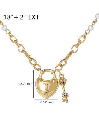Heart Locket Charm Necklace, Gold-Tone