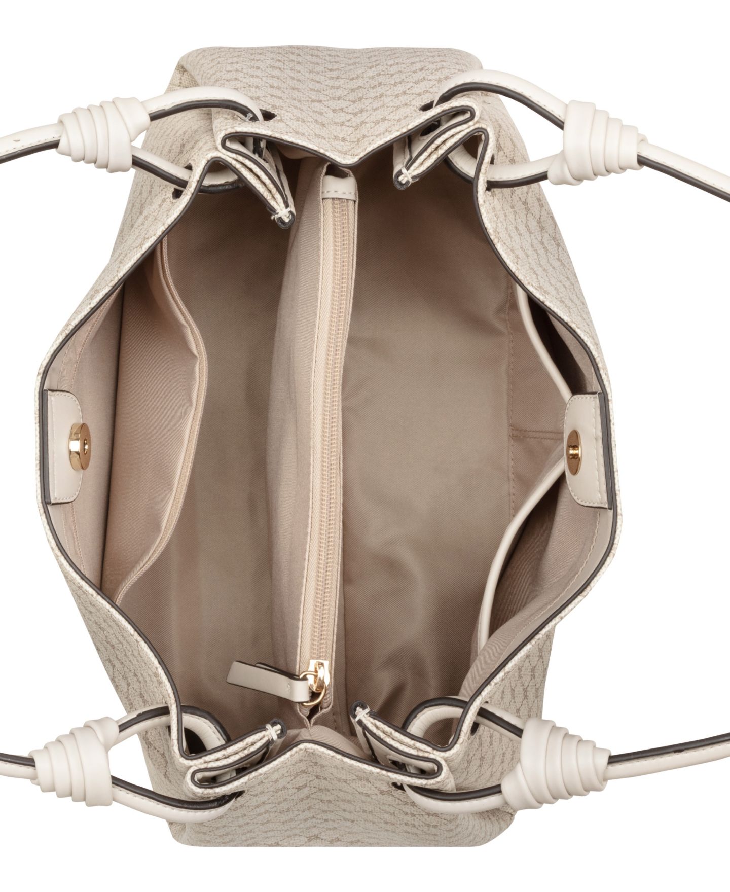 Женская сумка Nine West Dorsey Triple Compartment Shoulder, цвет: Серо-бежевый молочный — фото 4
