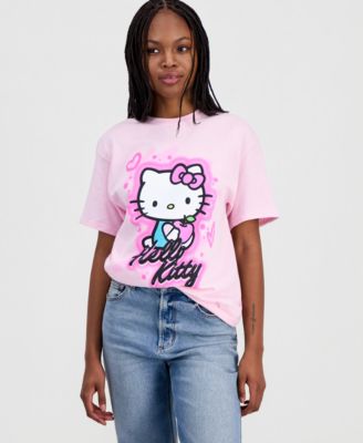 Juniors' Hello Kitty Graphic-Print Cotton T-Shirt