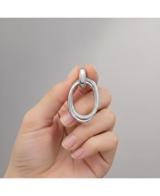 Sterling Silver Cubic Zirconia with Hoop Drop Earrings