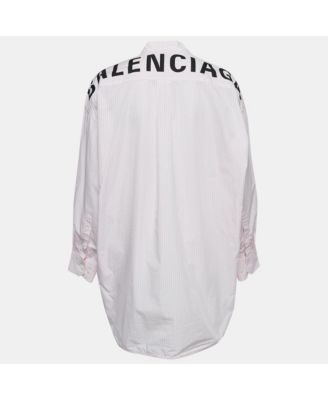 Women's Stripe Cotton Neck Tie Detail Oversized Shirt