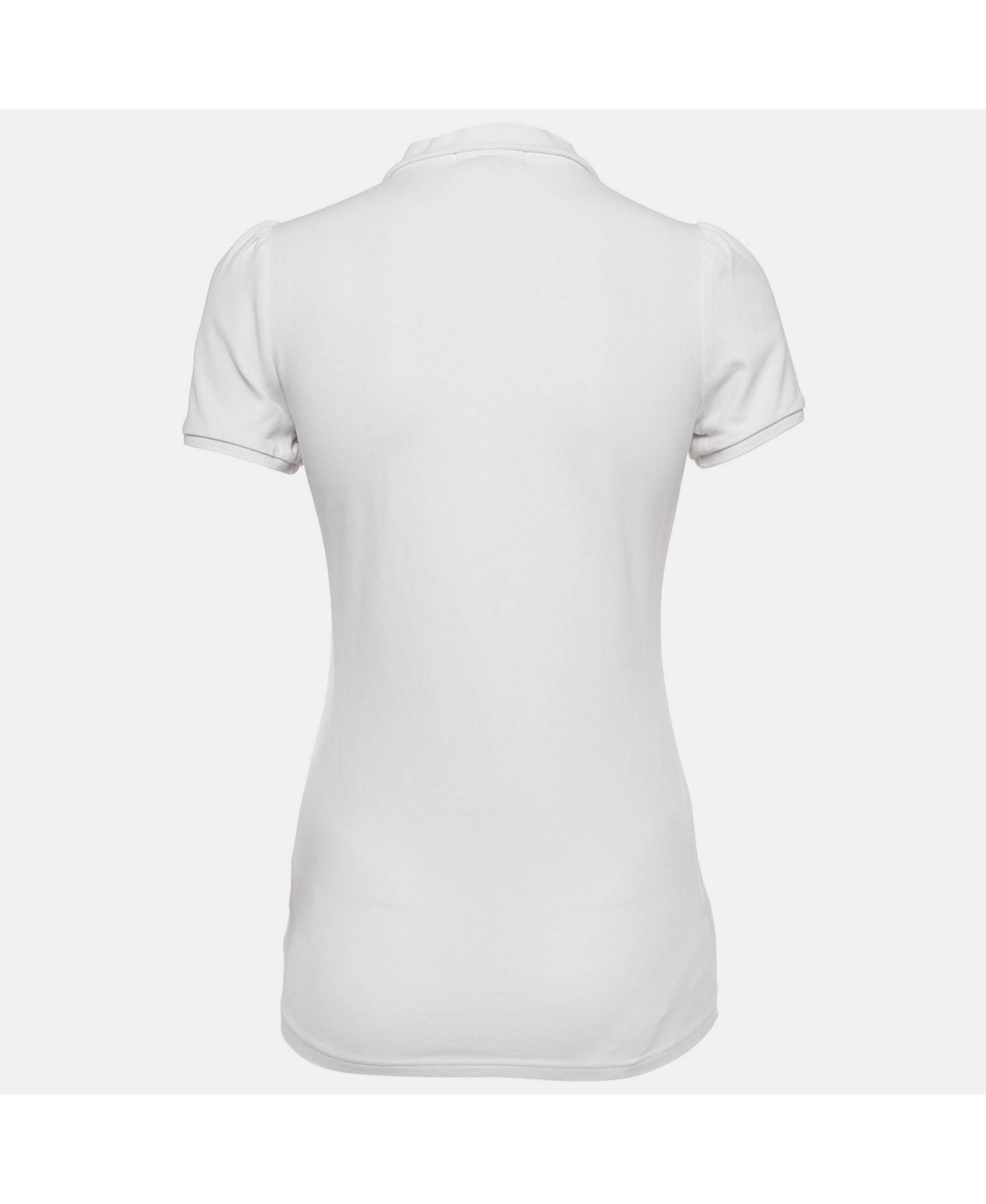 Pre-Owned Burberry Women's White Cotton Pique Puff Sleeve Polo T-Shirt