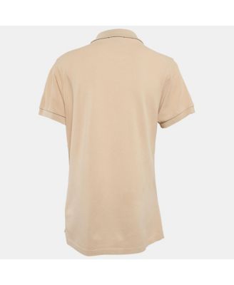 Women's Beige Cotton Pique Polo T-Shirt