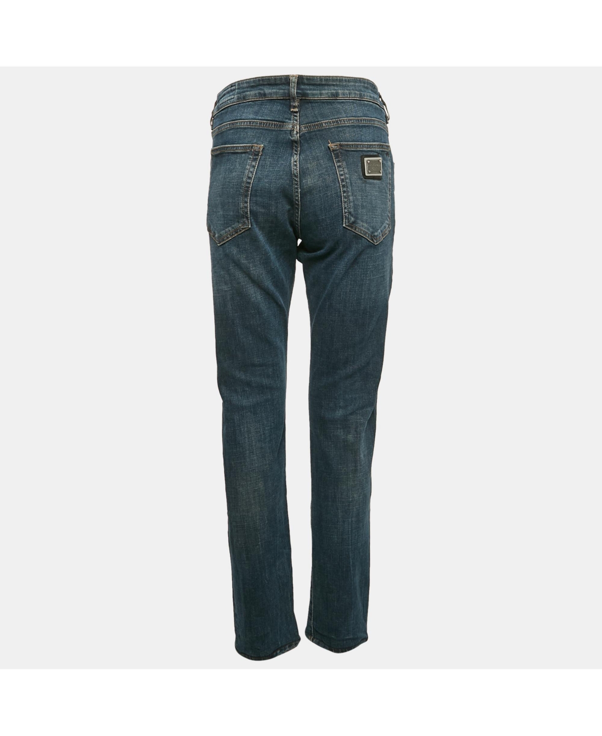 Pre-Owned Dolce & Gabbana Men's Blue Faded Denim Slim Fit Jeans