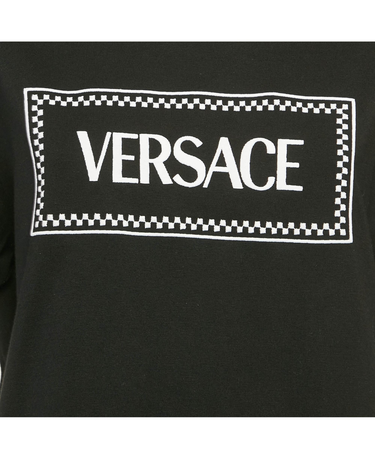 Pre-Owned Versace Women's Logo Embroidery Cotton Crew Neck T-Shirt