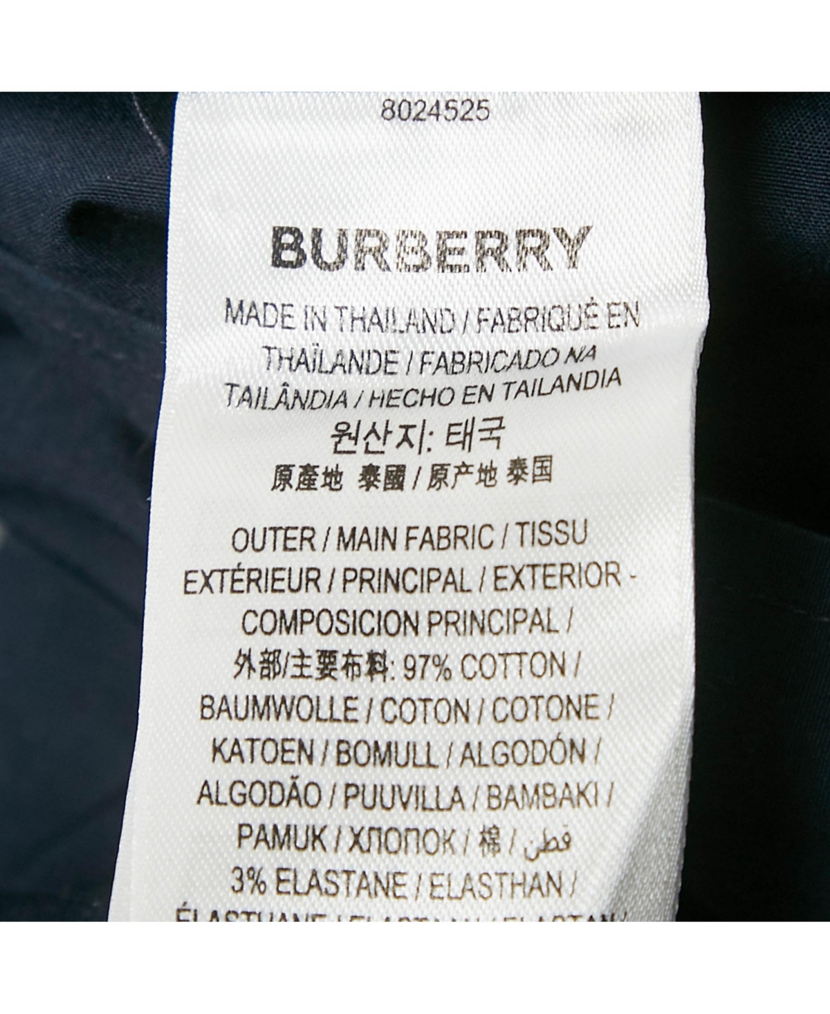 Pre-Owned Burberry Men's Navy Blue Cotton Nova Check Cuffed Long Sleeve Shirt