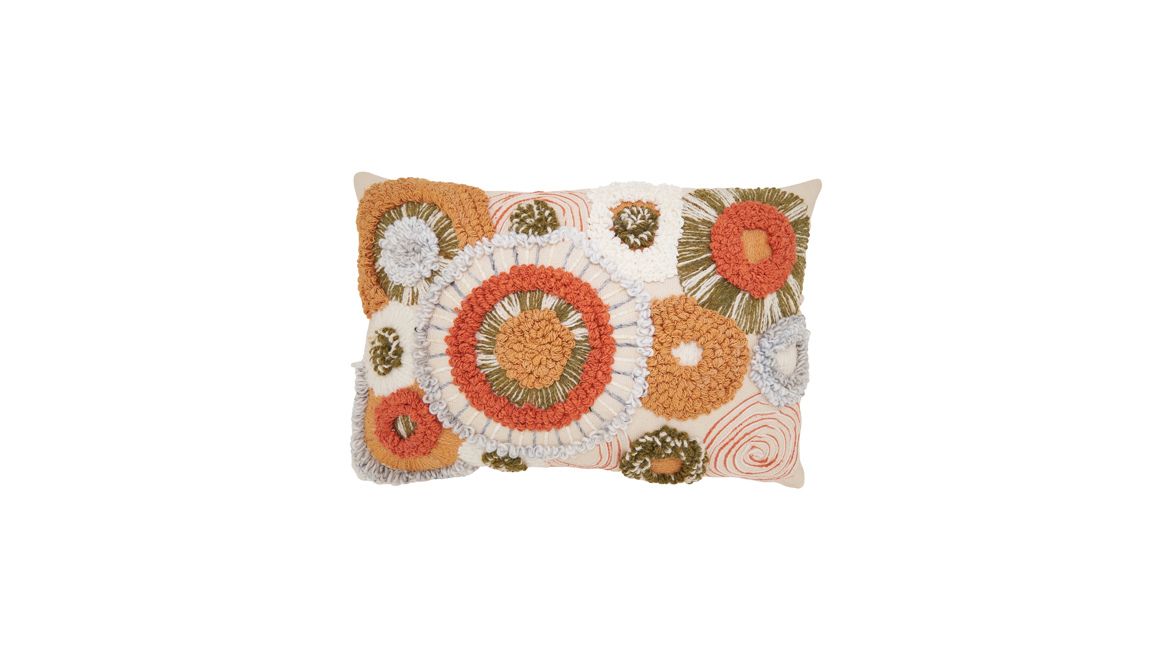 Saro Lifestyle Boho Circles Down Filled Decorative Pillow, 16" x 24"