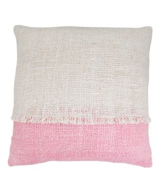 Two-Tone Fringe Poly Filled Decorative Pillow, 20" x 20"