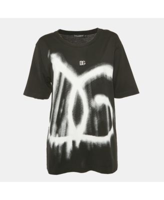 Women's Black Graffiti Logo Oversized T-Shirt