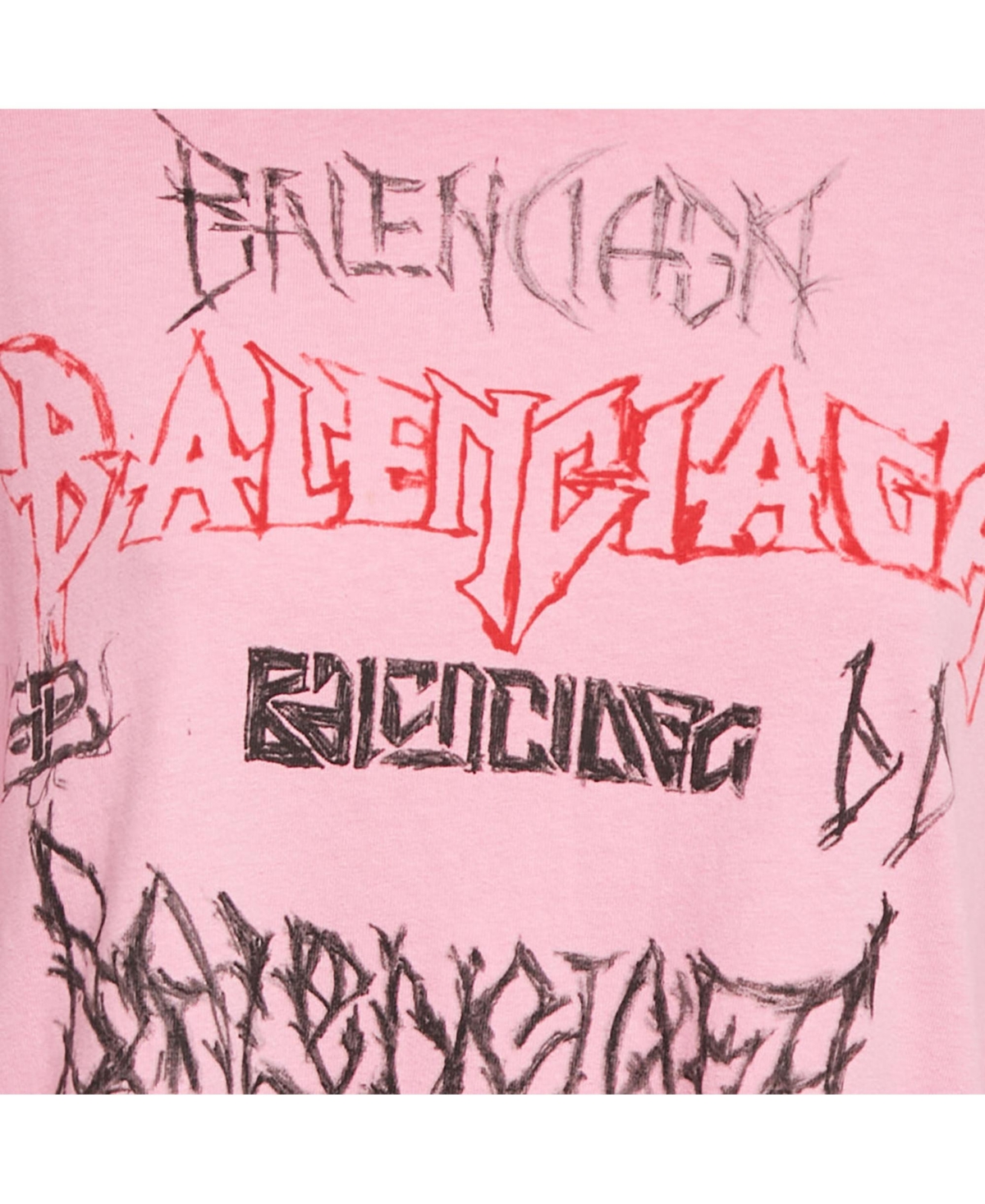 Pre-Owned Balenciaga Women's Pink Metal Logo Cotton Knit Long Sleeve Sweatshirt