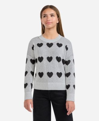 Girls' Multi Heart Crew Sweater