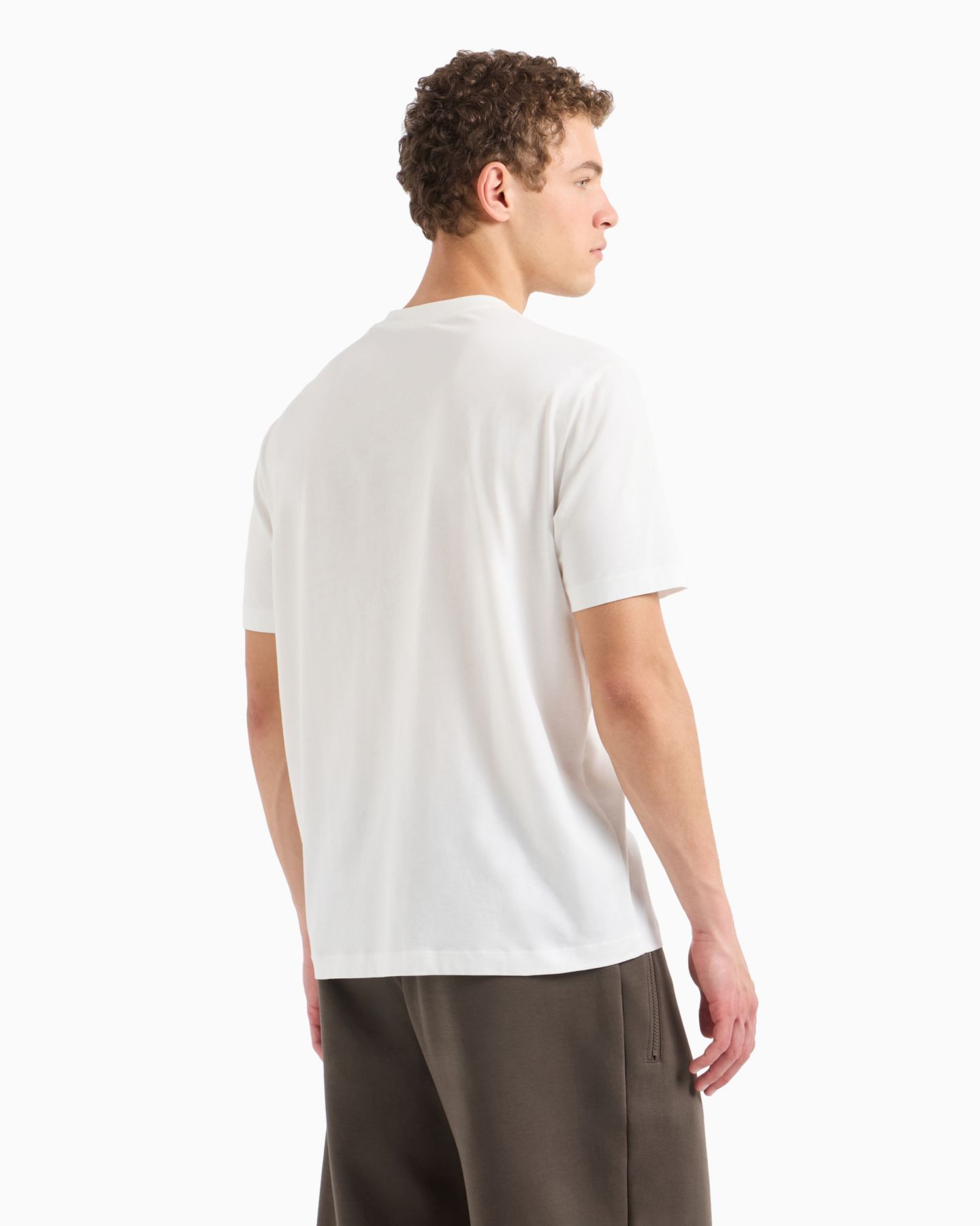 Мужская футболка A|X Armani Exchange Short Sleeve Crewneck Building Graphic, цвет: Молочный белый — фото 4