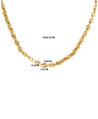 Men s Gold Tone Link 22'' Chain Necklace, Polished Finish
