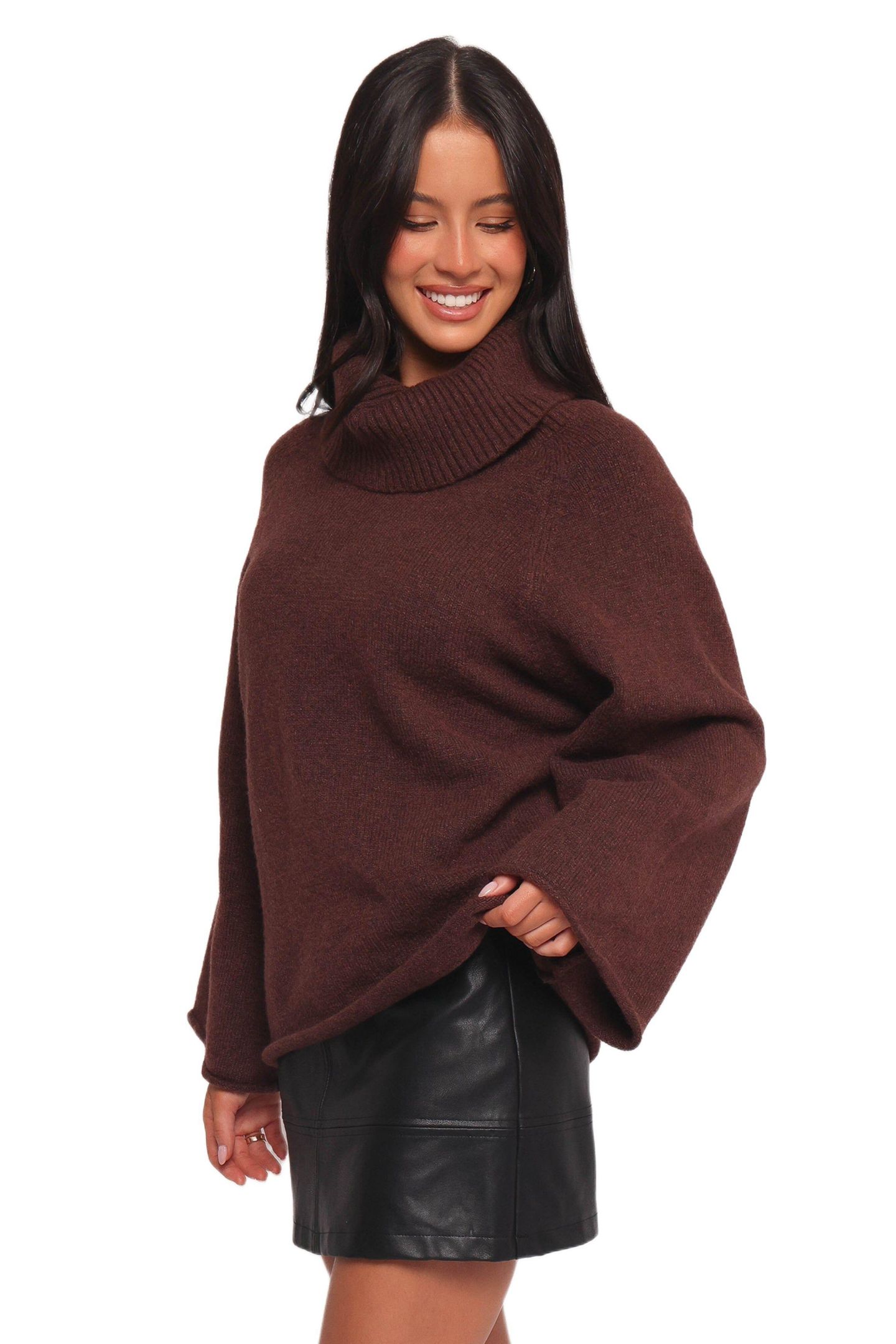 Женский свитер Petal and Pup Bindy Cowlneck Knit, цвет: Коричневый — фото 2