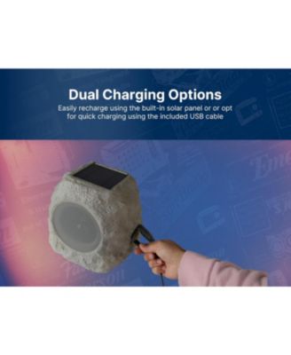 ERS-1002 Bluetooth Waterproof Outdoor Rock LED Speaker with Solar Charging