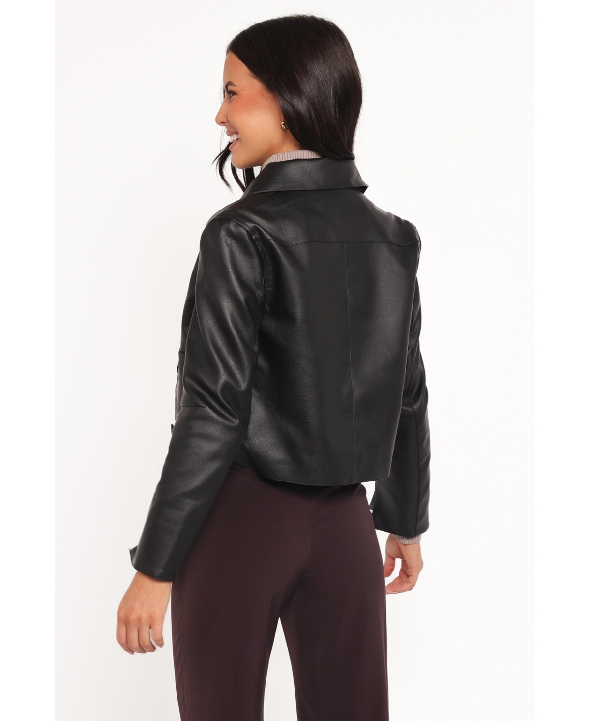 Petal and Pup Women's Hope Crop Faux Leather Jacket