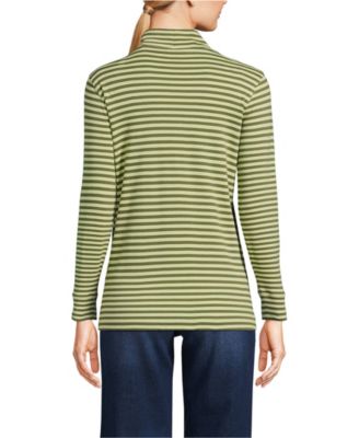 Women's Petite Relaxed Cotton Long Sleeve Mock Turtleneck
