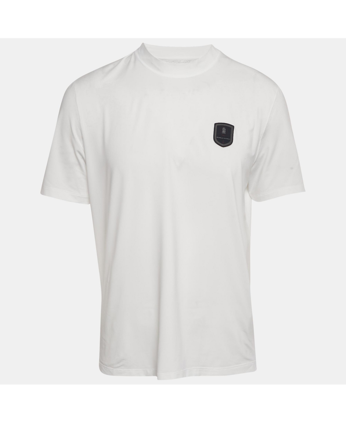 Pre-Owned Brunello Cucinelli Men's White Jersey Applique Detail T-Shirt