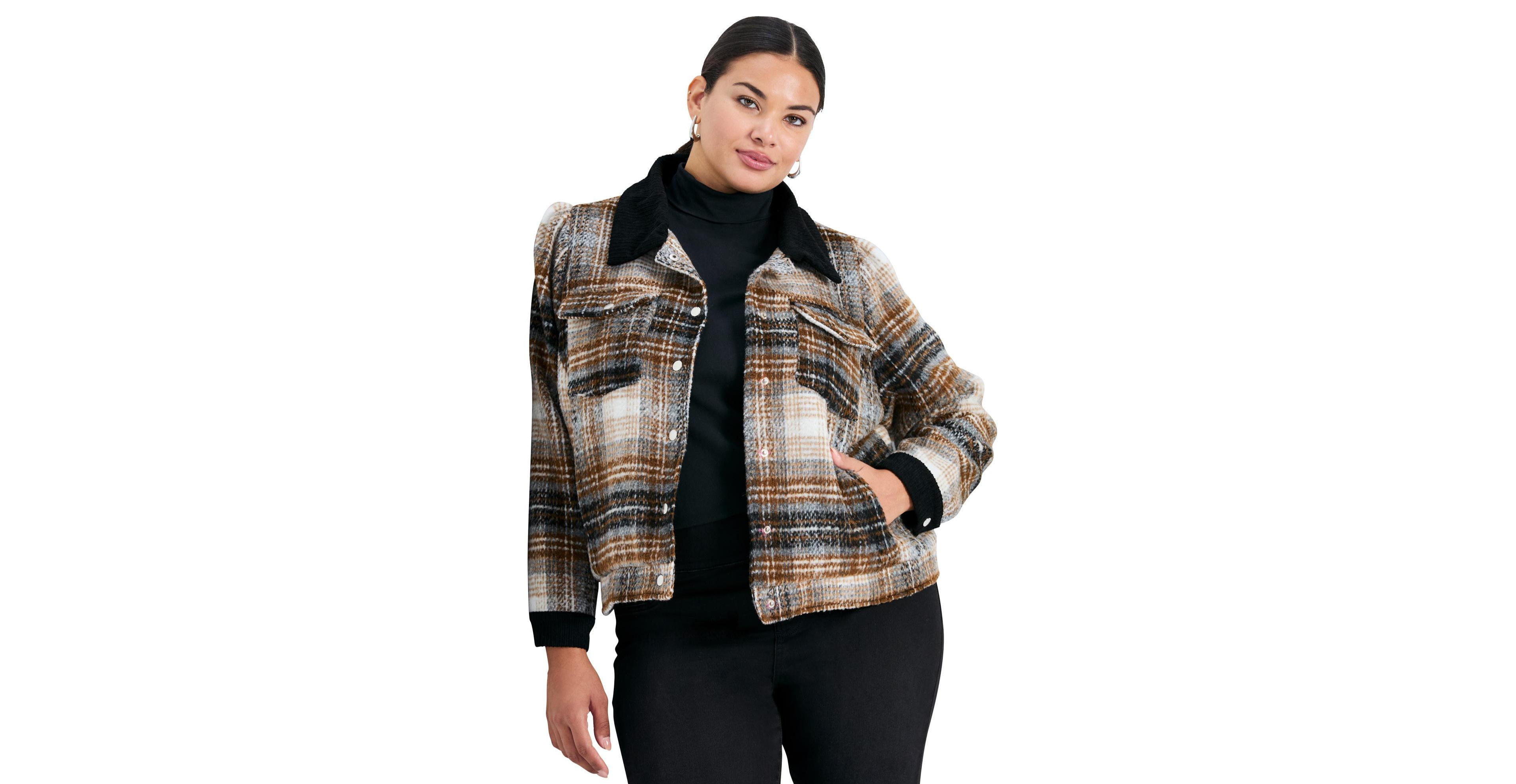 Avenue Women's Joss Plaid Cropped Jacket