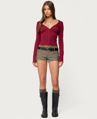 Women's Charla V Neck Button Up Top