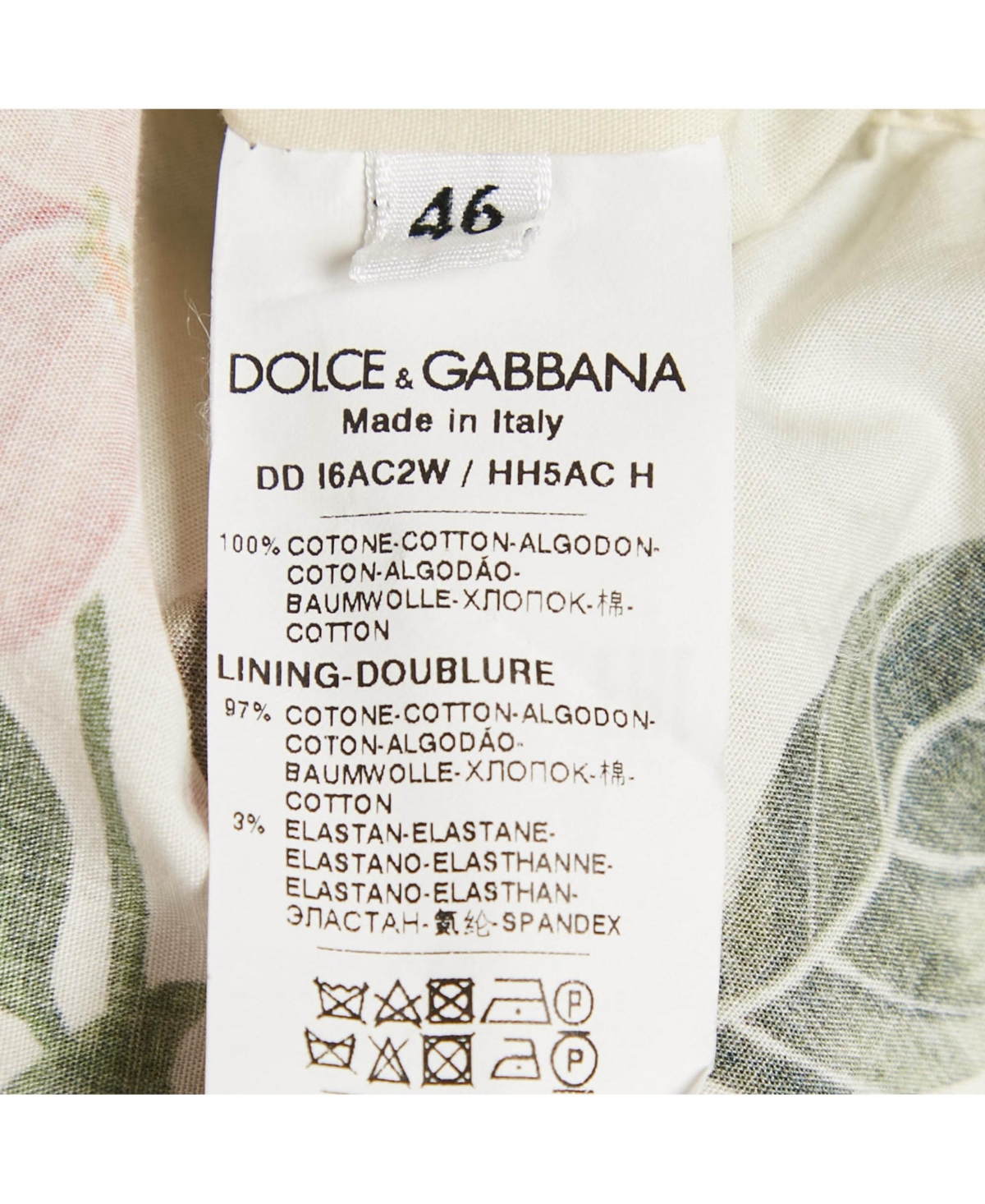 Pre-Owned Dolce & Gabbana Women's Light Green Floral Print Cotton Midi Dress