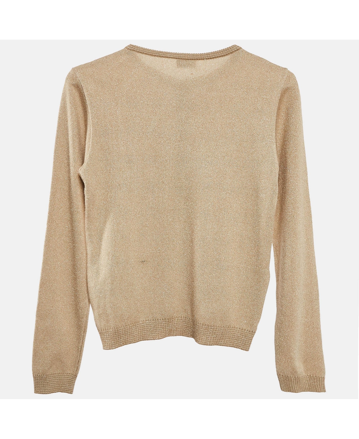 Pre-Owned Dolce & Gabbana Women's Pre-Owned D&g Junior Gold Lurex Knit Button Front Cardigan