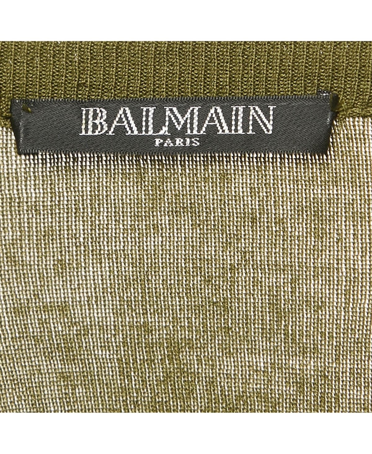 Pre-Owned Balmain Women's Olive Green Cotton Knit Top