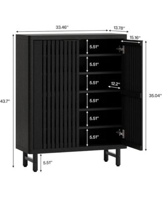 Narrow Hallway Shoe Cabinet with Wooden Doors