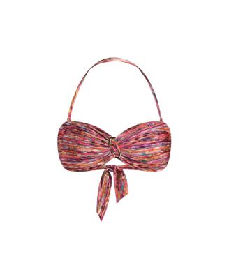 Women's Shimmer Ripple Twist Bandeau Bikini Top